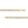 Thumbnail Image 3 of 5.5mm Diamond-Cut Reversible Curb Chain Necklace in Hollow 10K Two-Tone Gold - 22"