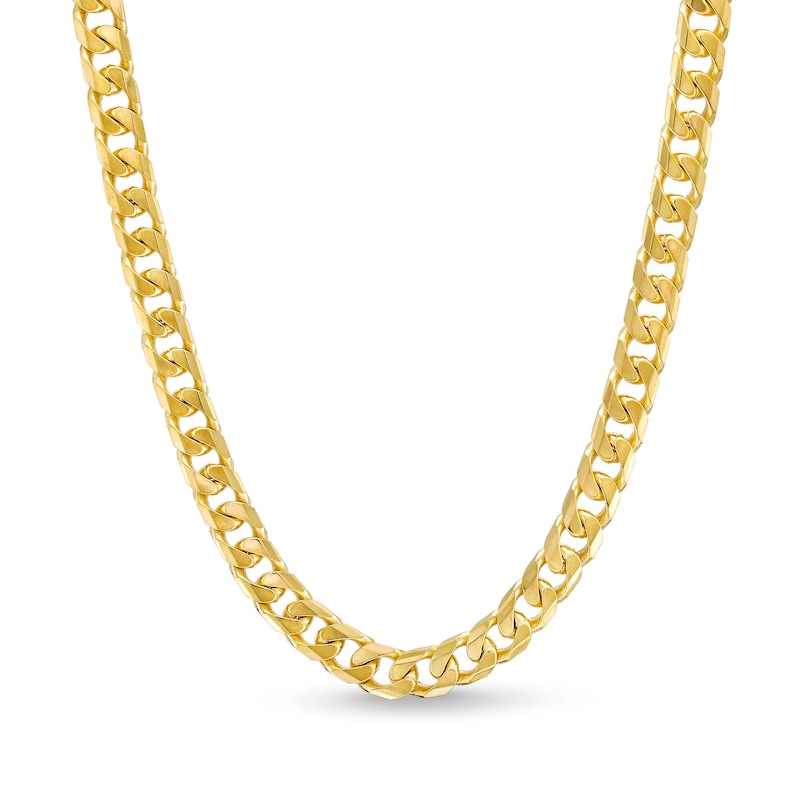 Main Image 4 of 5.5mm Diamond-Cut Reversible Curb Chain Necklace in Hollow 10K Two-Tone Gold - 22"