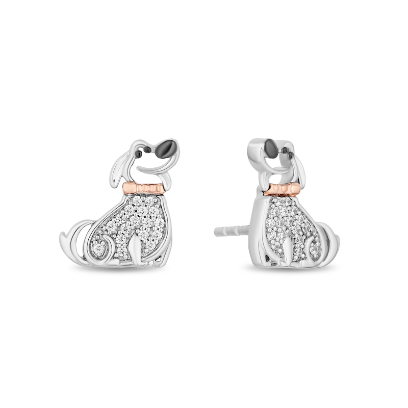 Disney Treasures Up 0.085 CT. T.W. Diamond Dug Stud Earrings in Sterling Silver and 10K Rose Gold|Peoples Jewellers