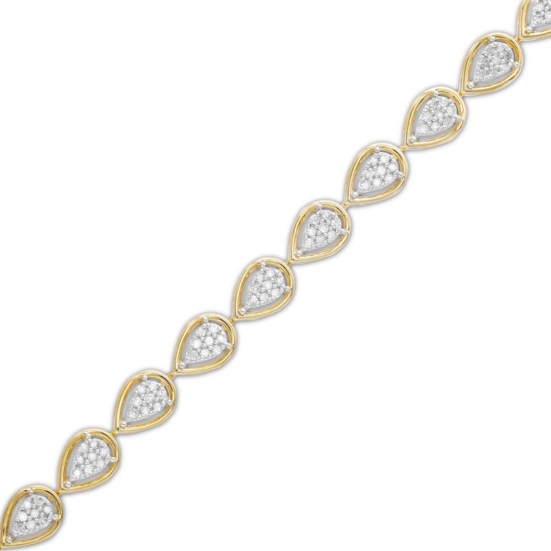 Main Image 1 of 0.95 CT. T.W. Pear-Shaped Multi-Diamond Line Bracelet in 10K Gold
