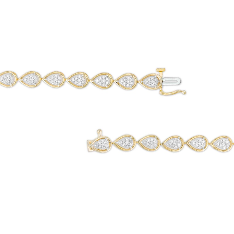 Main Image 3 of 0.95 CT. T.W. Pear-Shaped Multi-Diamond Line Bracelet in 10K Gold