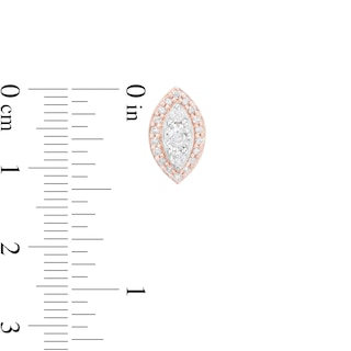 0.45 CT. T.W. Marquise Multi-Diamond Frame Stud Earrings in 10K Rose Gold
