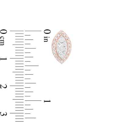 0.45 CT. T.W. Marquise Multi-Diamond Frame Stud Earrings in 10K Rose Gold