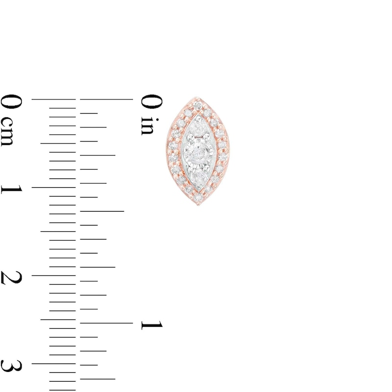 0.45 CT. T.W. Marquise Multi-Diamond Frame Stud Earrings in 10K Rose Gold