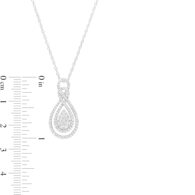 0.45 CT. T.W. Pear-Shaped Multi-Diamond Double Infinity Frame Pendant in 10K White Gold