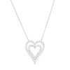 Thumbnail Image 0 of 0.95 CT. T.W. Diamond Heart-in-Heart Necklace in 10K White Gold