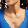 Thumbnail Image 2 of 0.95 CT. T.W. Diamond Heart-in-Heart Necklace in 10K White Gold