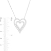 Thumbnail Image 2 of 0.95 CT. T.W. Diamond Heart-in-Heart Necklace in 10K White Gold