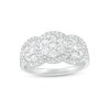 Thumbnail Image 0 of 0.95 CT. T.W. Multi-Diamond Frame Triple Flower Ring in 10K White Gold