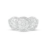 Thumbnail Image 3 of 0.95 CT. T.W. Multi-Diamond Frame Triple Flower Ring in 10K White Gold