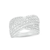 Thumbnail Image 0 of 1.29 CT. T.W. Diamond Multi-Row Crossover Ring in 10K White Gold