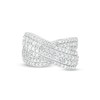 Thumbnail Image 3 of 1.29 CT. T.W. Diamond Multi-Row Crossover Ring in 10K White Gold