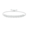 Thumbnail Image 1 of 0.45 CT. T.W. Diamond Alternating "XO" Bolo Bracelet in 10K White Gold - 9.5"