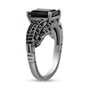 Thumbnail Image 2 of Enchanted Disney Villains Maleficent Emerald-Cut Onyx and 0.29 CT. T.W. Black Diamond Ring in Sterling Silver - Size 7