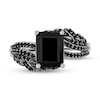 Thumbnail Image 4 of Enchanted Disney Villains Maleficent Emerald-Cut Onyx and 0.29 CT. T.W. Black Diamond Ring in Sterling Silver - Size 7