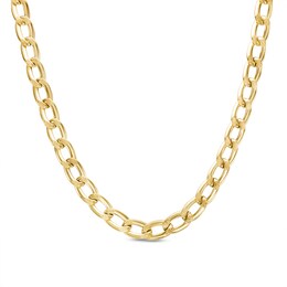 7.5mm Hollow Curb Chain Necklace in 14K Gold