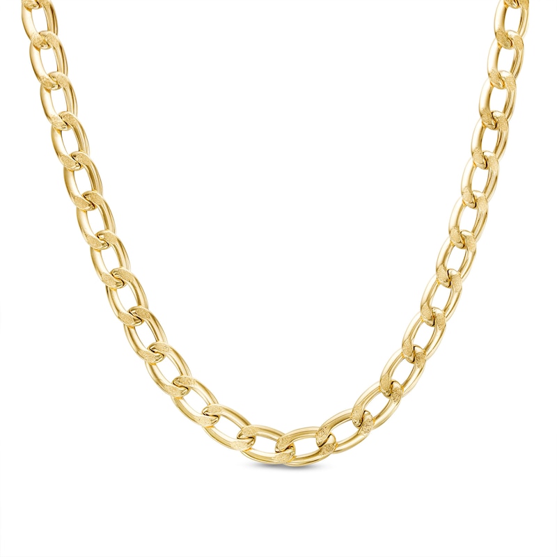 7.5mm Curb Chain Necklace in Hollow 14K Gold|Peoples Jewellers