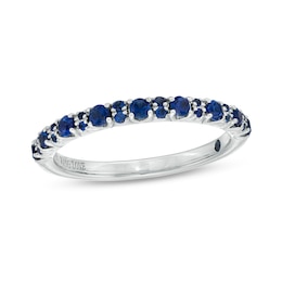Vera Wang Love Collection Blue Sapphire Anniversary Band in 14K White Gold