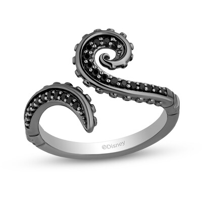 Enchanted Disney Villains Ursula 0.18 CT. T.W. Black Diamond Tentacle Ring in Sterling Silver with Black Rhodium