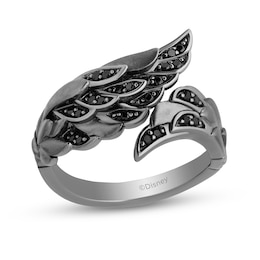 Enchanted Disney Villains Maleficent 0.18 CT. T.W. Black Diamond Ring in Sterling Silver with Black Rhodium – Size 7