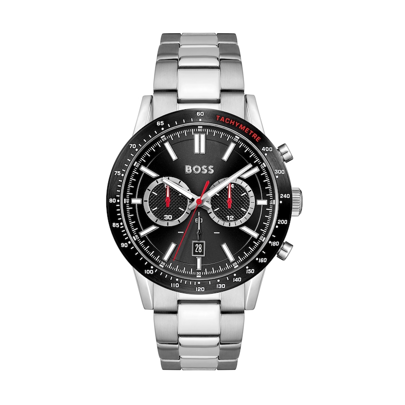 Men's Hugo Boss Allure Chronograph Watch with Black Dial (Model: 1513922)|Peoples Jewellers