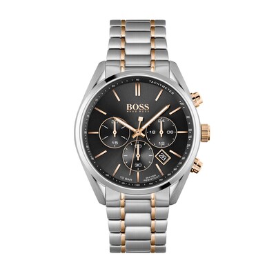 Men's Hugo Boss Champion Two-Tone Chronograph Watch with Black Dial (Model: 1513819)