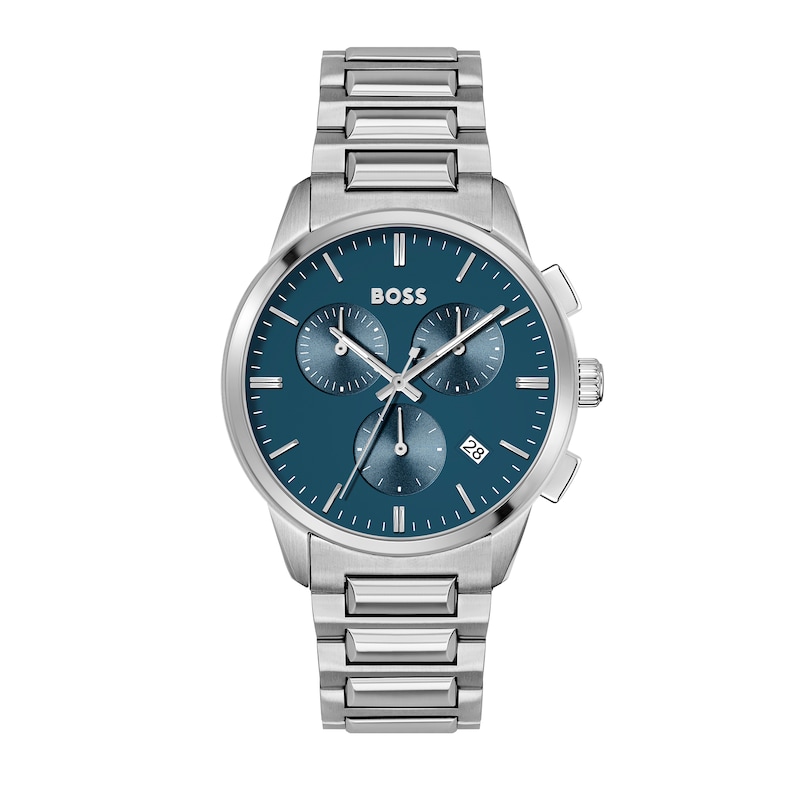 Men's Hugo Boss Dapper Chronograph Watch with Blue Dial (Model: 1513927)|Peoples Jewellers