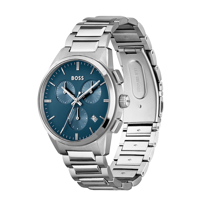 Men's Hugo Boss Dapper Chronograph Watch with Blue Dial (Model: 1513927)|Peoples Jewellers