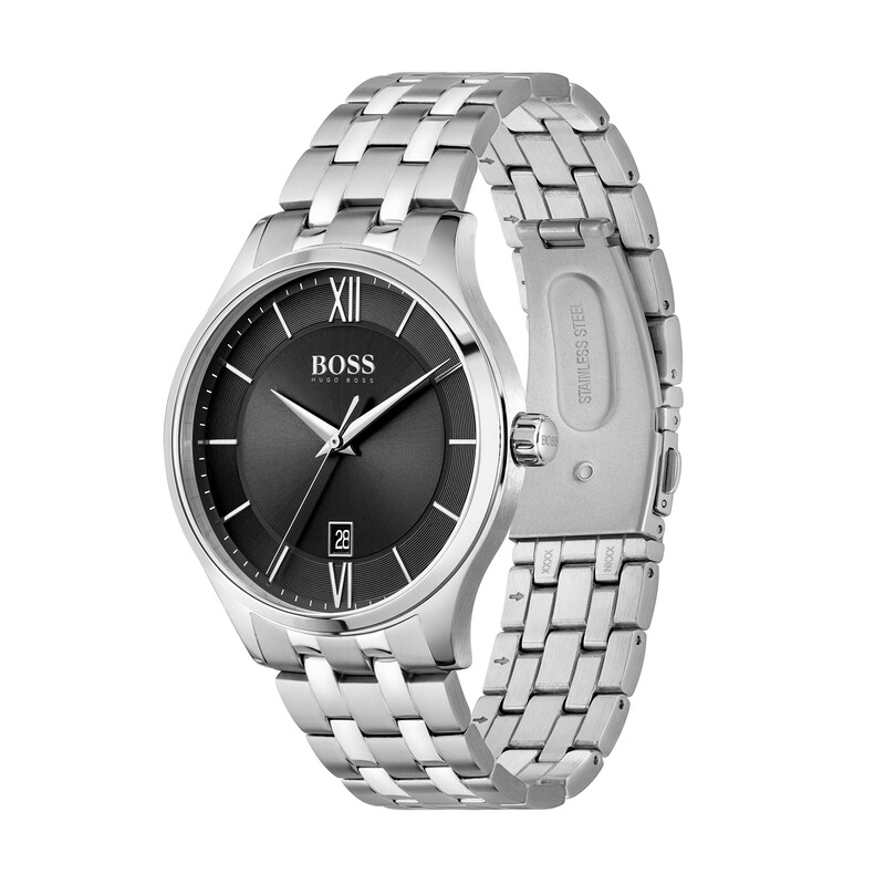 Men's Hugo Boss Elite Watch with Black Dial (Model: 1513896)