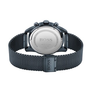 Men's Hugo Boss Skymaster Blue IP Chronograph Mesh Watch with Blue Dial (Model: 1513836)