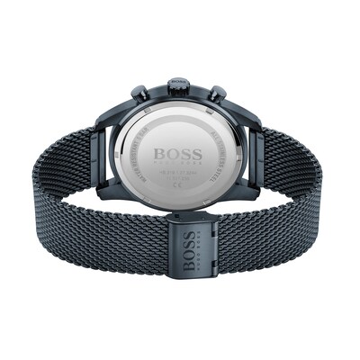 Men's Hugo Boss Skymaster Blue IP Chronograph Mesh Watch with Blue Dial (Model: 1513836)