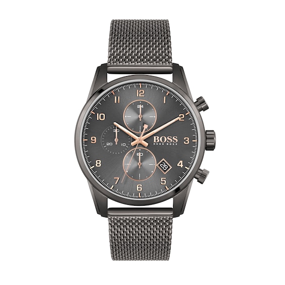 Peoples 1513953) Chronograph Volane | Boss Dial Black Silicone Hugo Strap (Model: Watch Black with Men\'s Jewellers