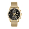 Men's Hugo Boss Skymaster Gold-Tone IP Chronograph Mesh Watch with Black Dial (Model: 1513838)