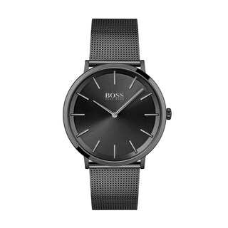 Men's Hugo Boss Skyliner Black IP Mesh Watch with Black Dial (Model: 1513826)