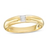 Thumbnail Image 0 of Vera Wang Love Collection Men's 0.18 CT. T.W. Baguette Diamond Three Stone Wedding Band in 14K Gold