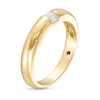 Thumbnail Image 2 of Vera Wang Love Collection Men's 0.18 CT. T.W. Baguette Diamond Three Stone Wedding Band in 14K Gold