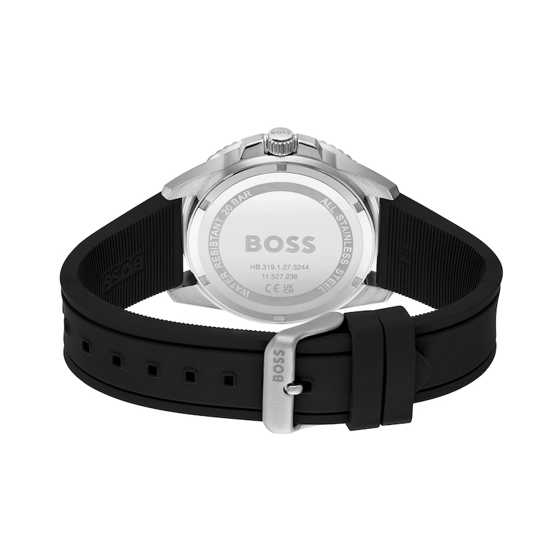 Main Image 3 of Men's Hugo Boss Ace Two-Tone Black Silicone Strap Watch with Black Dial (Model: 1513913)