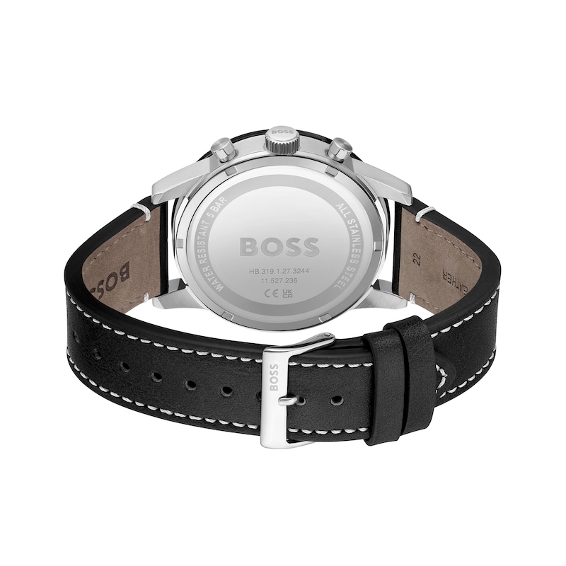 Men's Hugo Boss Allure Chronograph Leather Strap Watch with Dial (Model: )|Peoples Jewellers