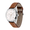 Thumbnail Image 1 of Men's Hugo Boss Champion Chronograph Brown Leather Strap Watch with White Dial (Model: 1513879)