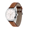 Thumbnail Image 2 of Men's Hugo Boss Champion Chronograph Brown Leather Strap Watch with White Dial (Model: 1513879)