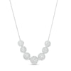 0.95 CT. T.W. Multi-Diamond Frame Seven Circle Graduated Necklace in 10K White Gold