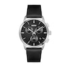 Men's Hugo Boss Dapper Chronograph Black Leather Strap Watch with Black Dial (Model: 1513925)