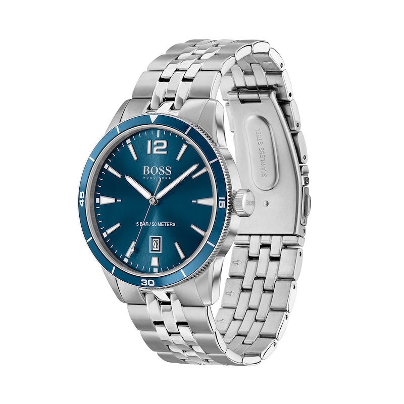 Men's Hugo Boss Drifter Two-Tone Watch with Blue Dial (Model: 1513902)|Peoples Jewellers