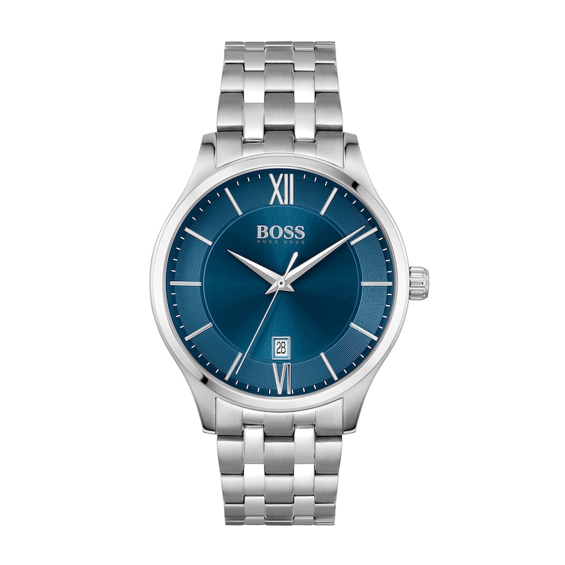 Men's Hugo Boss Elite Watch with Blue Dial (Model: 1513895)