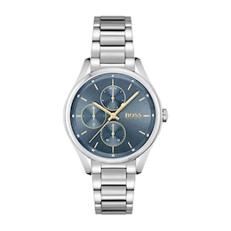Ladies' Hugo Boss Grand Course Chronograph Watch with Blue Dial (Model: 1502583)