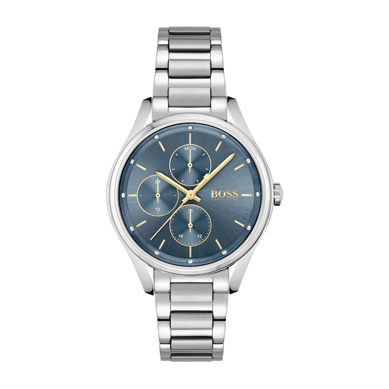 Peoples Ladies\' Hugo Boss Grand Course Chronograph Watch with Blue Dial  (Model: 1502583)|Peoples Jewellers | Willowbrook Shopping Centre