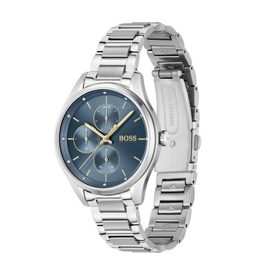 Ladies' Hugo Boss Grand Course Chronograph Watch with Blue Dial (Model: 1502583)