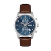 Thumbnail Image 0 of Men's Hugo Boss Skymaster Chronograph Brown Leather Strap Watch with Blue Dial (Model: 1513940)