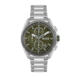 Men's Hugo Boss Volane Chronograph Watch with Green Dial (Model: 1513951)