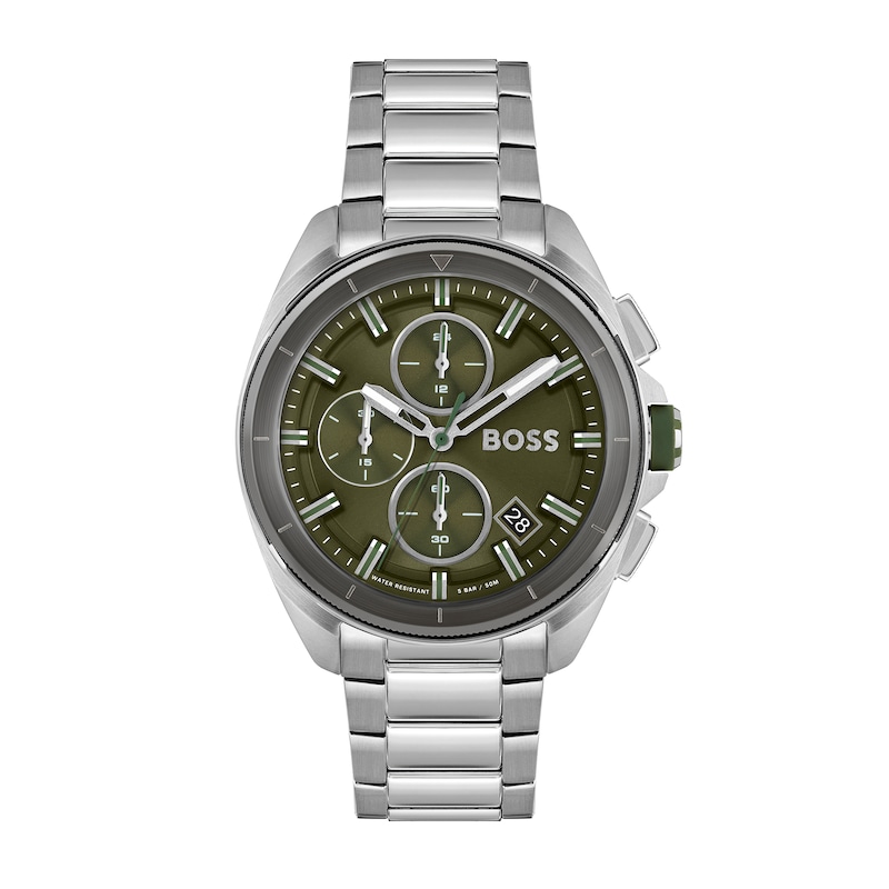 Main Image 1 of Men's Hugo Boss Volane Chronograph Watch with Green Dial (Model: 1513951)